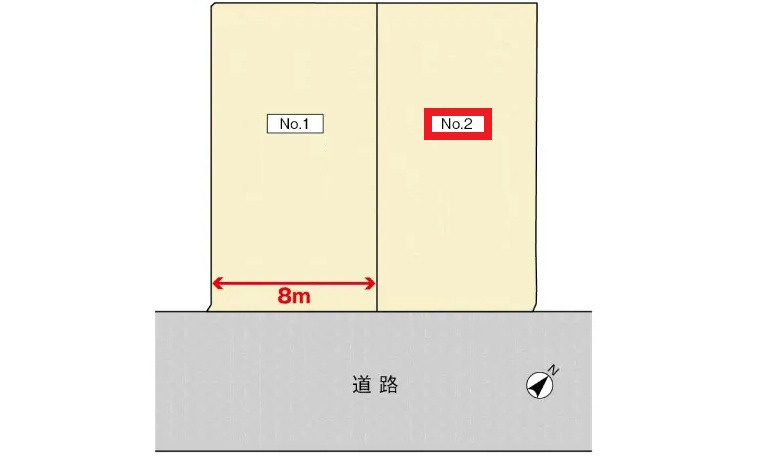 広島市安佐北区口田２丁目 の土地図|ＮＯ2