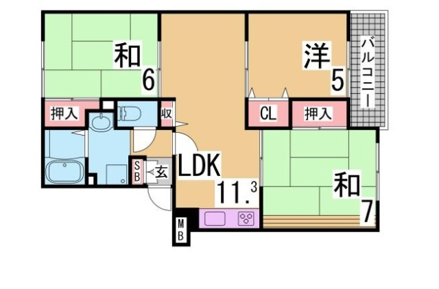神戸市兵庫区平野町字天王谷東服山のアパートの間取り