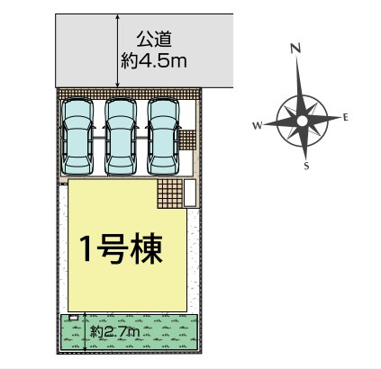 平塚市寺田縄　新築一戸建て　1号棟の土地図