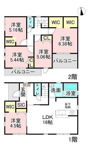 各務原市川島渡町　3号棟の間取り|マイホームは、子供の人間形成、夫婦のあり方、家族の絆に多大な影響を与えます。家族構成の変化に対応できる、多様性と快適性を、楽しく、個性的に、表現したい、と考えて設計した住まいです。