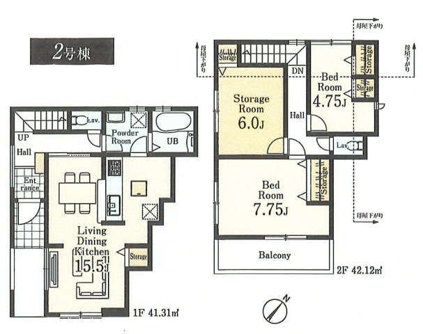 福生市福生　新築戸建全2棟の間取り