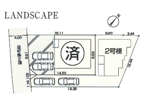 福生市福生　新築戸建全2棟の区画図