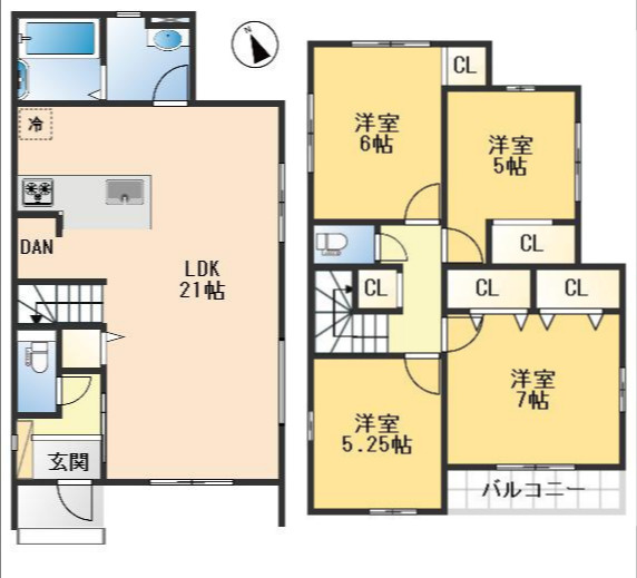 摂津市三島2丁目新築戸建　1号地の間取り