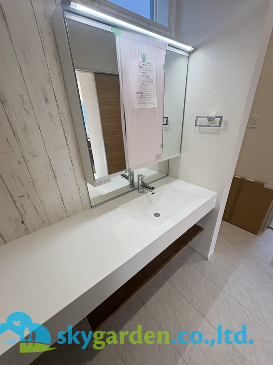 茅ヶ崎市松が丘2丁目　全2棟2号棟の独立洗面台|朝の身支度には欠かせない独立洗面化粧台