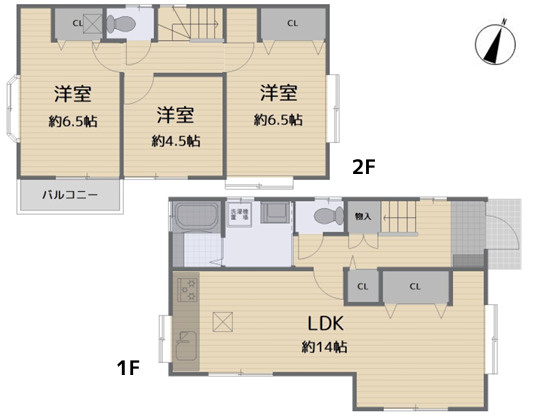 平塚市御殿1丁目　中古一戸建ての間取り