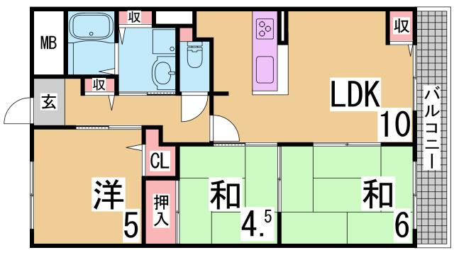 神戸市兵庫区駅南通３丁目の賃貸マンションの間取り