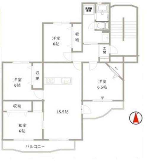 【間取り】 | グリーンヒル寺田第２住宅 | 4LDKはリビングダイニングキッチンと4つの居室がある間取りで、大家族や二世帯住宅に最適。広々としたリビングで家族団らんを楽しみ、個室でプライベートな時間も確保でき、快適な生活を送ることができますよ。