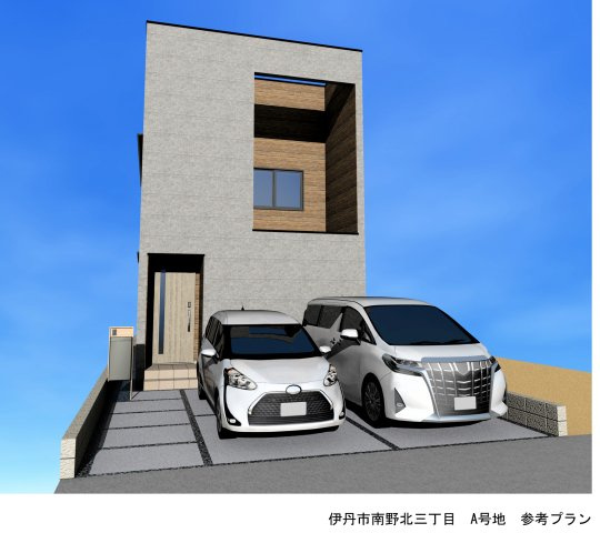 伊丹市南野北3丁目建築条件無し土地　【全2区画】の完成予想図|建物プラン例（A号地）建物価格約2600万円、建物面積110.34㎡
【ハウスメーカー「ゼロホーム」と提携】
◎ZEH水準断熱性能　◎耐震等級3
◎制震装置αダンパーEx-II標準装備