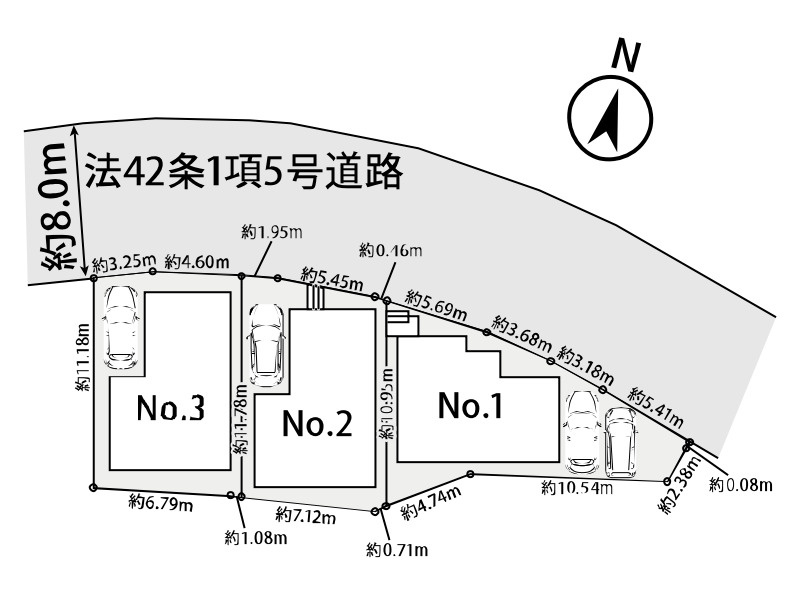 横浜市戸塚区上矢部町 新築戸建て【仲介手数料無料】の区画図