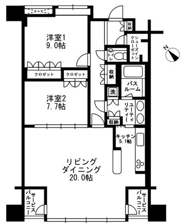 【間取り】 | ＵＲＢＡＮ　ＰＡＲＫ代官山Ⅱ