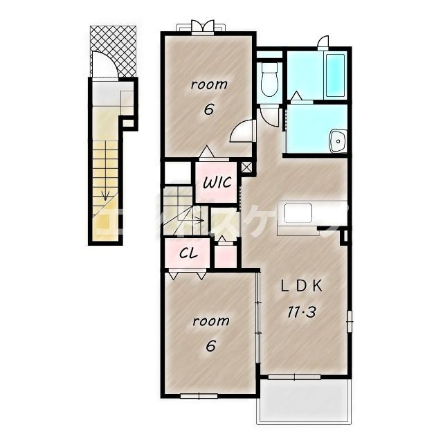 プランドールＡの間取り|高崎、前橋のお部屋探しはエンドスケープまで！お客様の理想お聞かせ下さい♪