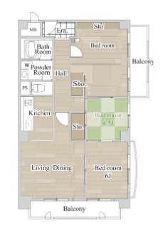 ユニーブル住吉公園５Fの間取り