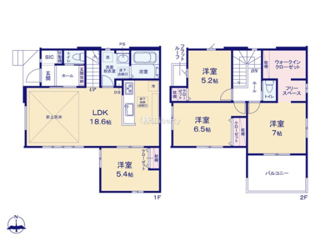 つくばみらい市紫峰ヶ丘1期　新築戸建の区画図
