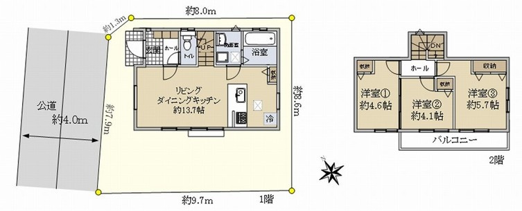 泉区和泉中央北4丁目 新築戸建 3980万円の間取り
