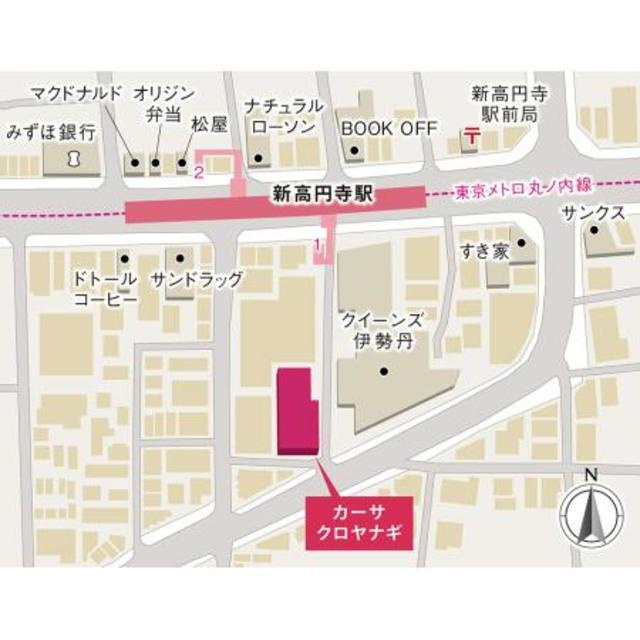 カーサクロヤナギの地図