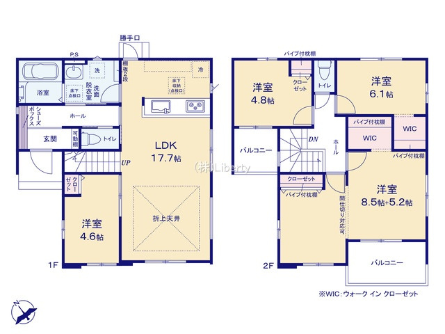 水戸市堀町25期　新築戸建　1号棟の区画図