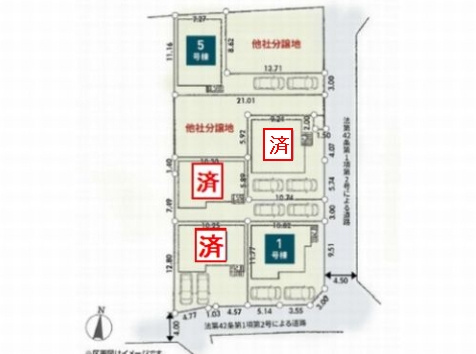 【区画図】 | 【仲介手数料０円】綾瀬市第1深谷上　新築一戸建て　全5棟 | 綾瀬市第1深谷上　新築一戸建て　全5棟