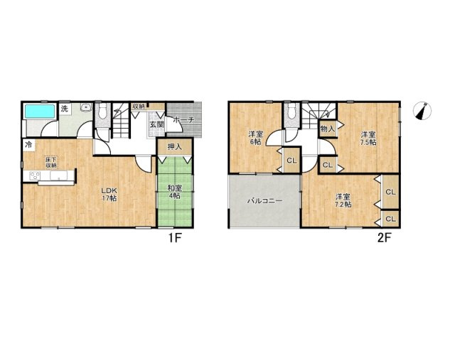 洲本市上物部/中古戸建の間取り