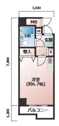 スカイノブレ京都四条大宮の間取り