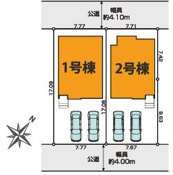 川越市岸町3丁目　新築分譲　東武東上線『新河岸駅』徒歩20分　【新宿小学区】の区画図