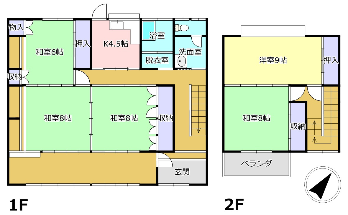 宇土市築籠町の中古一戸建の間取り