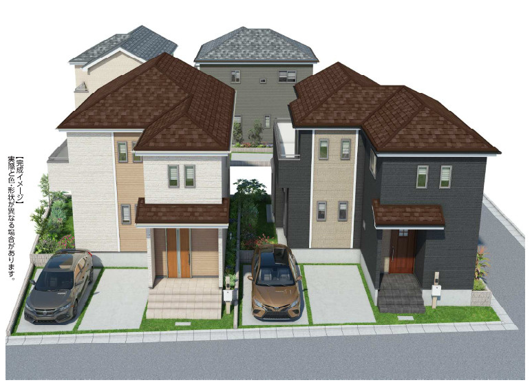 新築／ふじみ野市亀久保３丁目　全５棟　今回販売４棟の外観パース|外観パースはイメージです