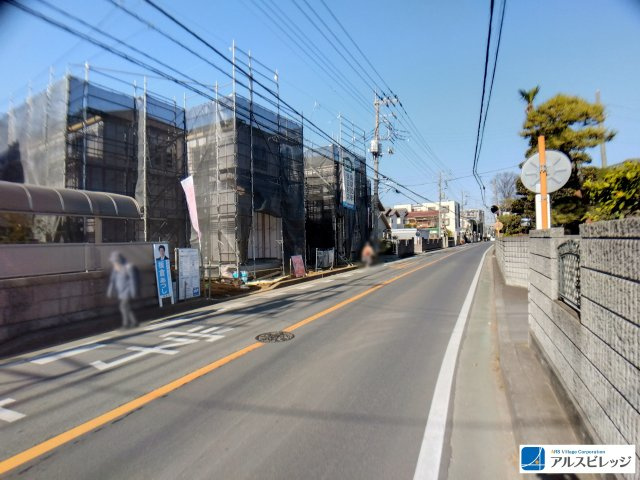 新築／ふじみ野市亀久保３丁目　全５棟　今回販売４棟の前面道路含む現地写真