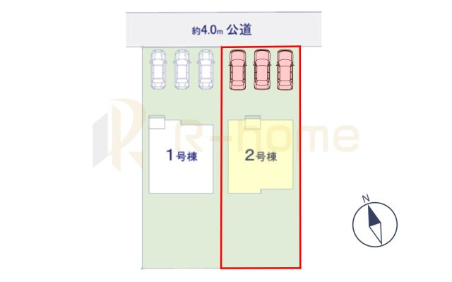 土浦市桜町2期　新築戸建て　2号棟の区画図|大きなお買い物だからこそ、メリット・デメリットを伝えさせて頂きます。
R-homeにお任せください♪