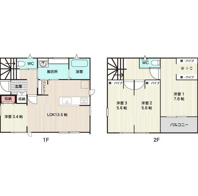 南アルプス市荊沢の中古一戸建の間取り