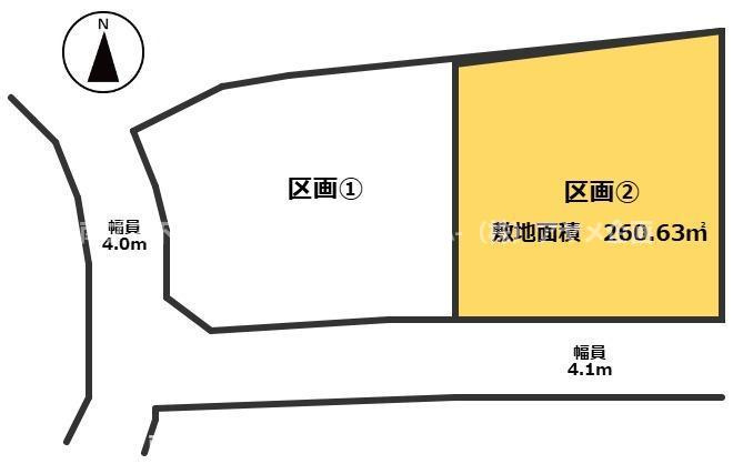 南アルプス市古市場の売地の土地図|区画➁