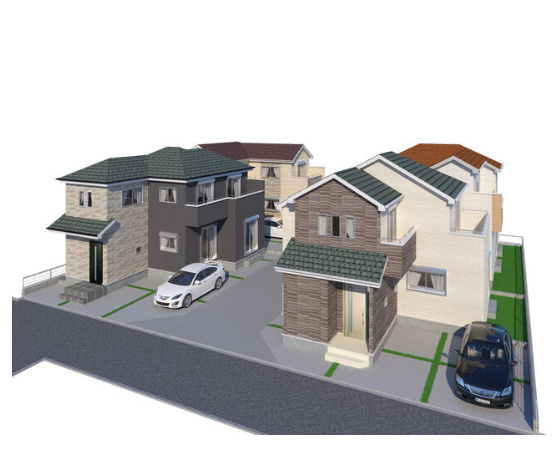 売新築戸建　静岡市葵区田町６丁目の外観パース|外観パース