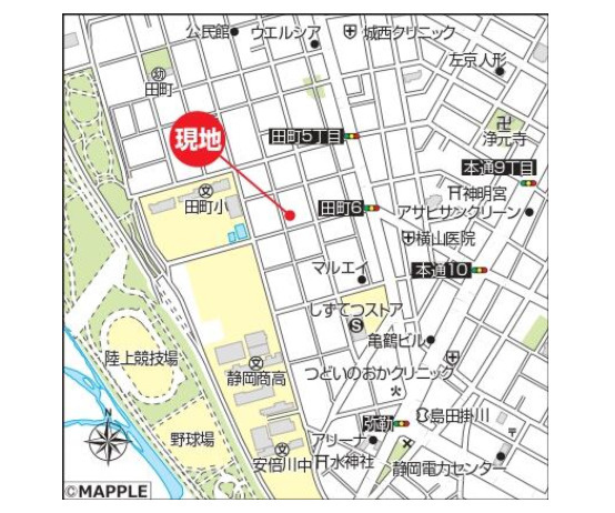 売新築戸建　静岡市葵区田町６丁目の地図