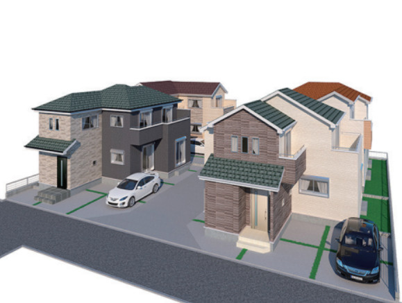 売新築戸建　静岡市葵区田町6丁目の外観パース|外観パース