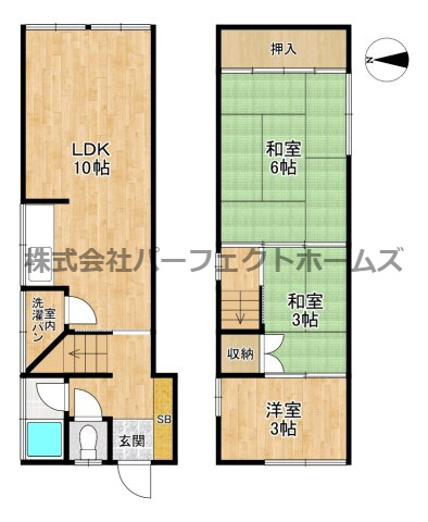 田井町戸建　賃貸の間取り