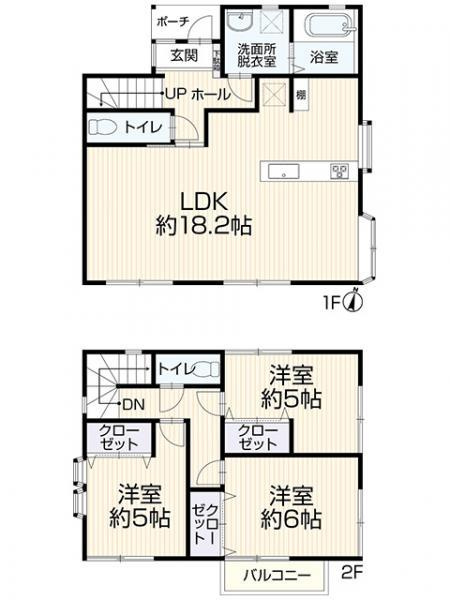 岡山市南区妹尾 中古住宅の間取り|◆収納豊富な3LDKの間取りです。