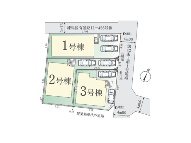【区画図】 | 練馬区富士見台3丁目　新築一戸建住宅　全3棟　（成増店） | ※図面を基に作成しています。現況と異なる場合は現況を優先いたします。