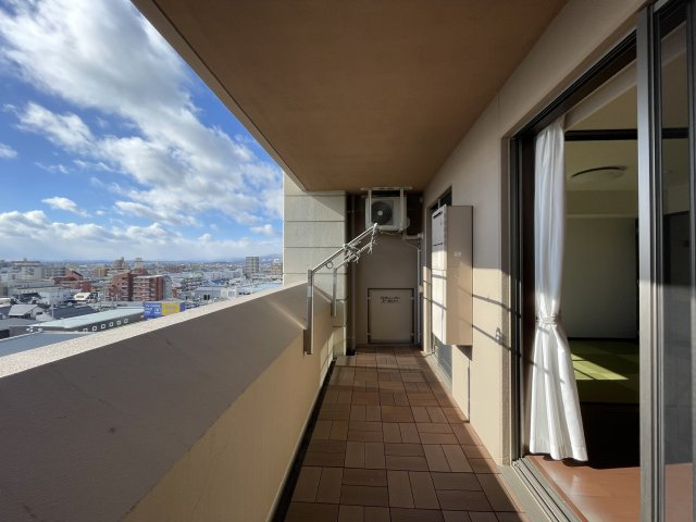 中古マンション　レジーア並木　9階　大島小・第五中のバルコニー|9階のお部屋なので人目も気にならず、景色も◎