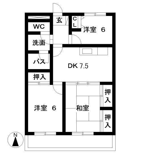 サンライズ津福の間取り