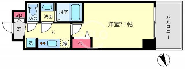 プレサンスOSAKA DOMECITYクロスティの間取り|プレサンスOSAKA DOMECITYクロスティ（プレサンスオオサカドームシティクロスティ）　間取り