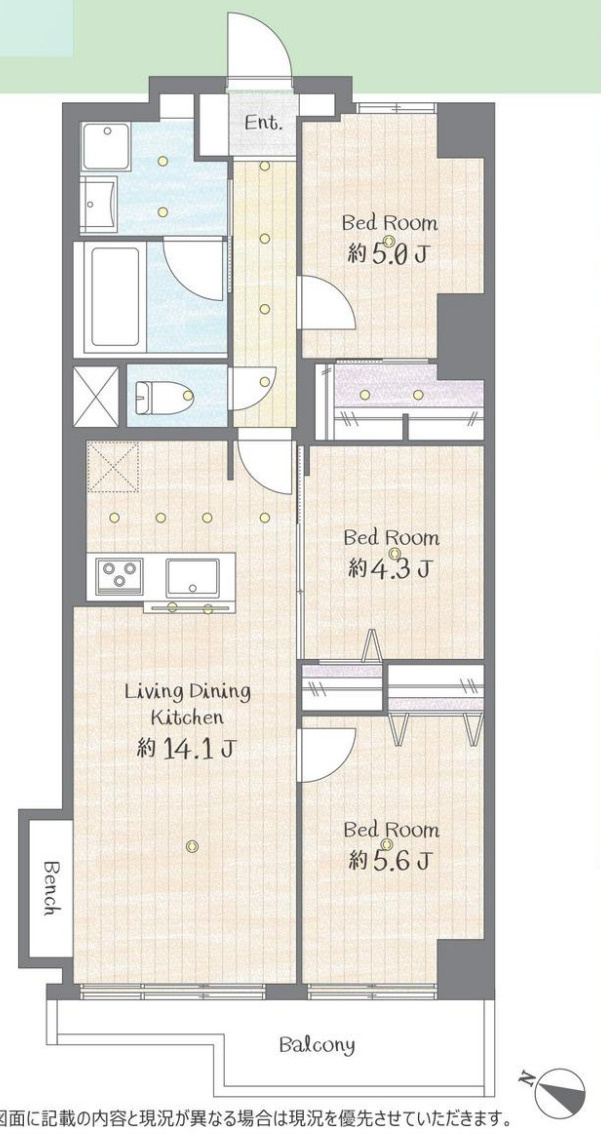 磯子センチュリーマンション【仲介手数料無料】の間取り