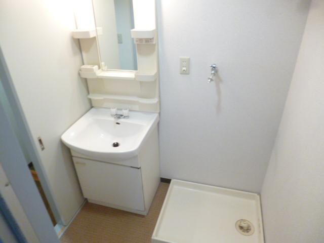 ロイヤルコートムラタ2の洗面所|ゆったりとスペースのある洗面所