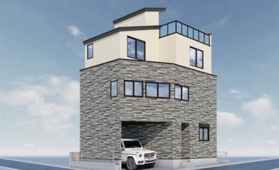 【外観パース】 | 江東区大島７丁目の新築戸建