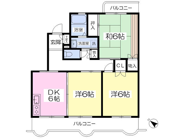 全部屋バルコニー付！