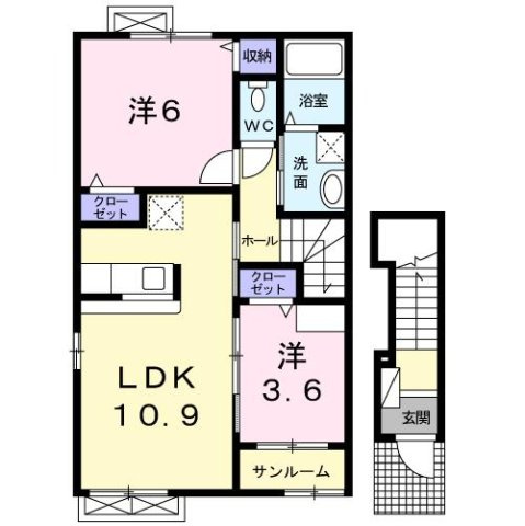 クロッシングⅡＢの間取り