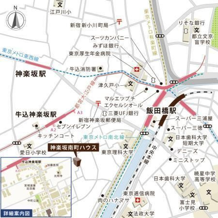 神楽坂南町ハウスの地図