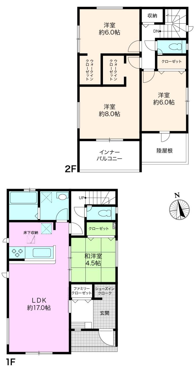 瀬戸東町３丁目　新築戸建　1号棟（全3棟）の間取り|4LDK　建物面積　111.78㎡　（約33.81坪）