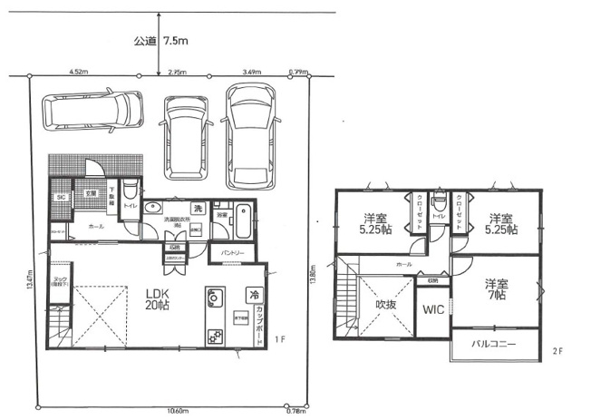【間取り】 | 厚木市関口 新築分譲住宅 全1棟