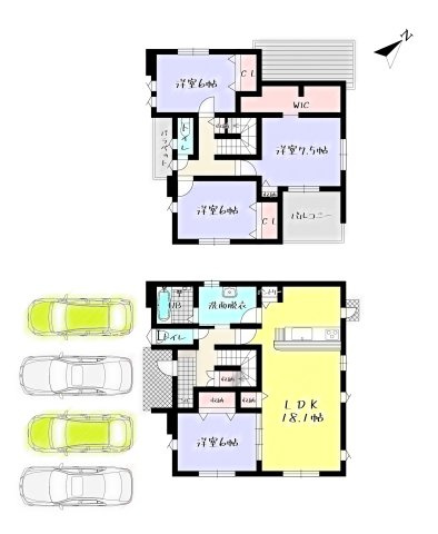  For.M Iーフォルムー小倉南区山手2丁目2期　【小倉南区　新築戸建て】の間取り| For.M Iーフォルムー小倉南区山手2丁目2期　【小倉南区　新築戸建て】