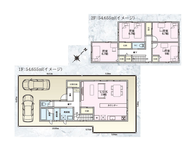 【参考プラン】 | 新座市新堀2丁目　建築条件無売地　全17区画　(保谷店) | 参考プラン間取図
建物面積：109.31ｍ2
参考建築費：約1700万円～※参考価格の為、実際の建築費とは異なります。