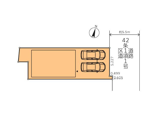 【区画図】 | 練馬区南田中１丁目　中古戸建て | 駐車スペース並列2台可（車種による）ゆとりある敷地面積！
